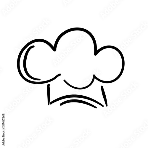 Chef Hat Line Art Drawing
