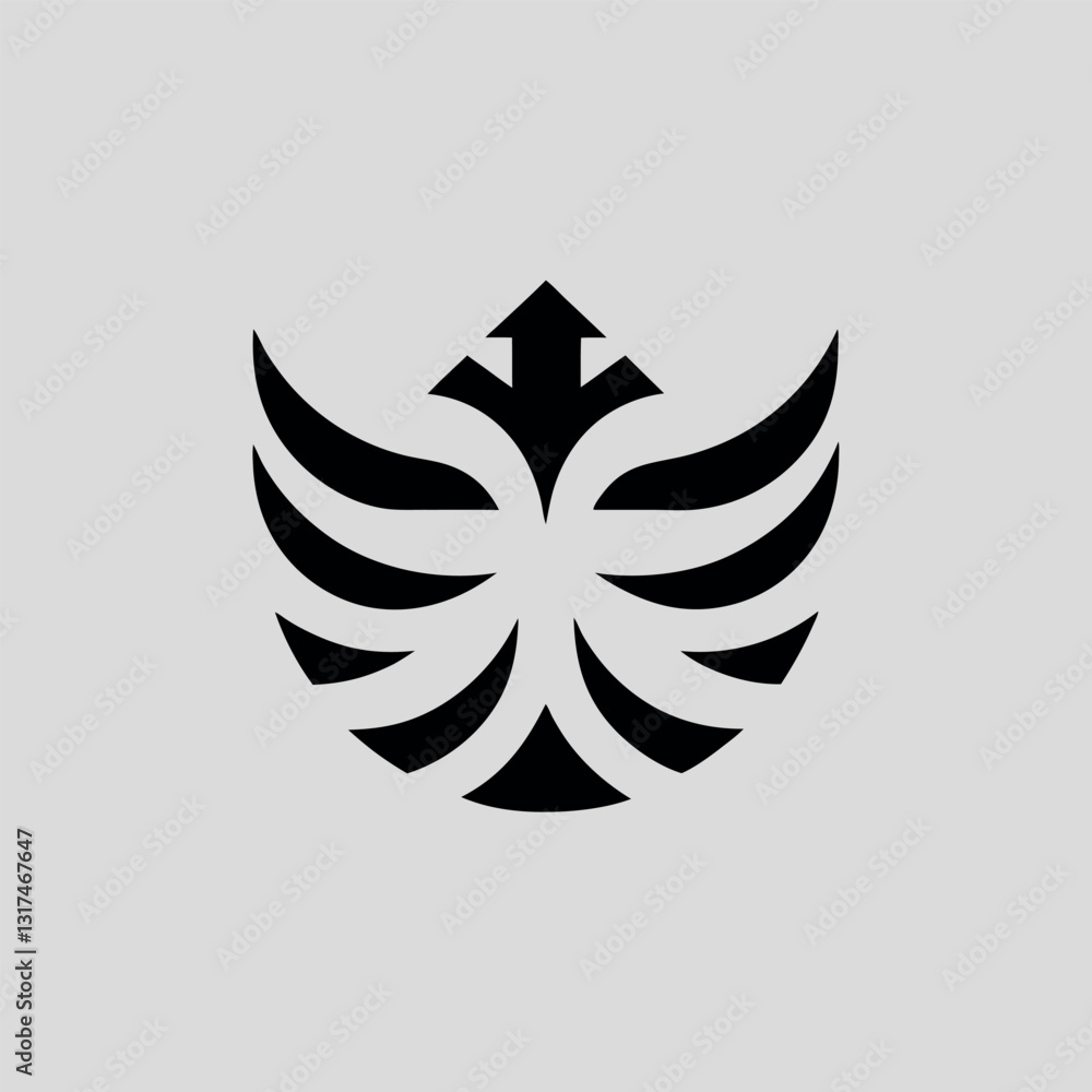 Obraz premium A simple yet elegant black and white logo design featuring symmetrical shapes and patterns that exude modern minimalism and artistic creativity