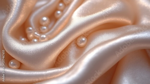 Luxurious Pearl Satin Fabric Texture