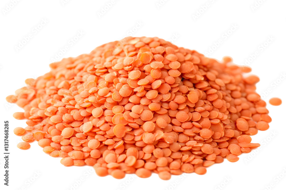 Pile of red lentils isolated on white or transparent background Pile of red lentils isolated on white or transparent background