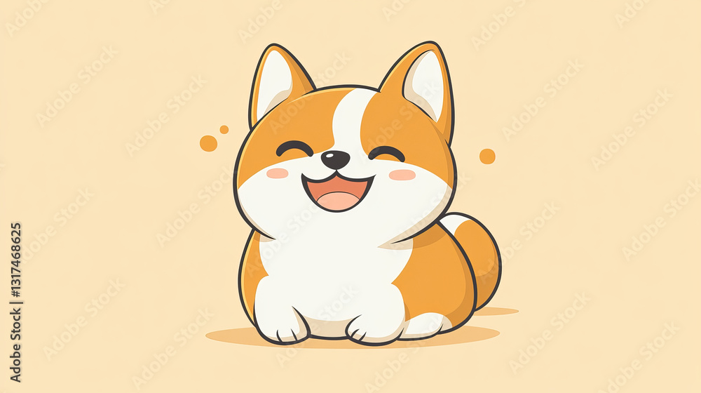 Obraz premium Funny cartoon dog character bread in flat style puppy pet animal doggy vector illustration.