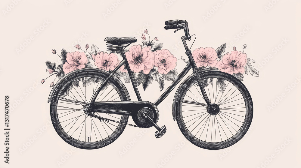 Obraz premium Retro bike vintage vector old fashioned cute hipster transport ride vehicle bicycles summer transportation illustration isolated on white