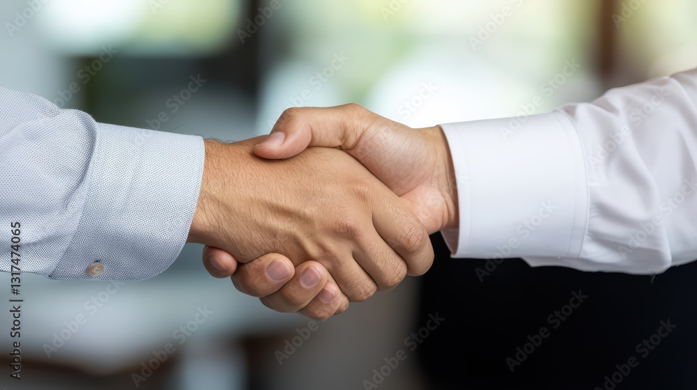 Confident Businessman Shaking Hands During Meeting in Professional Office Environment Confident Businessman Shaking Hands During Meeting in Professional Office Environment