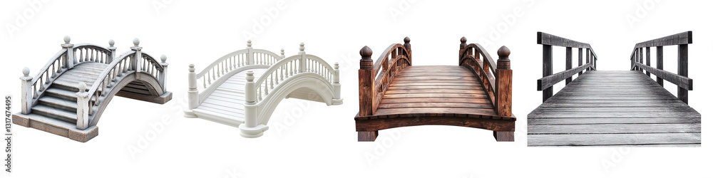 Obraz premium Collection of bridges isolated on transparent background