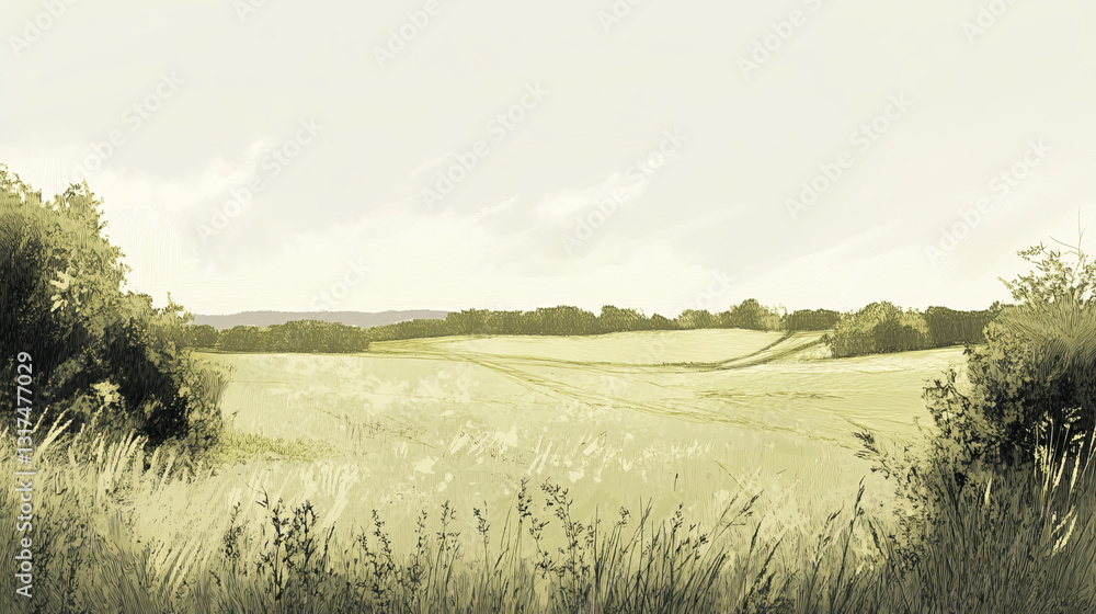 Fototapeta premium Agricultural farm field set vector.