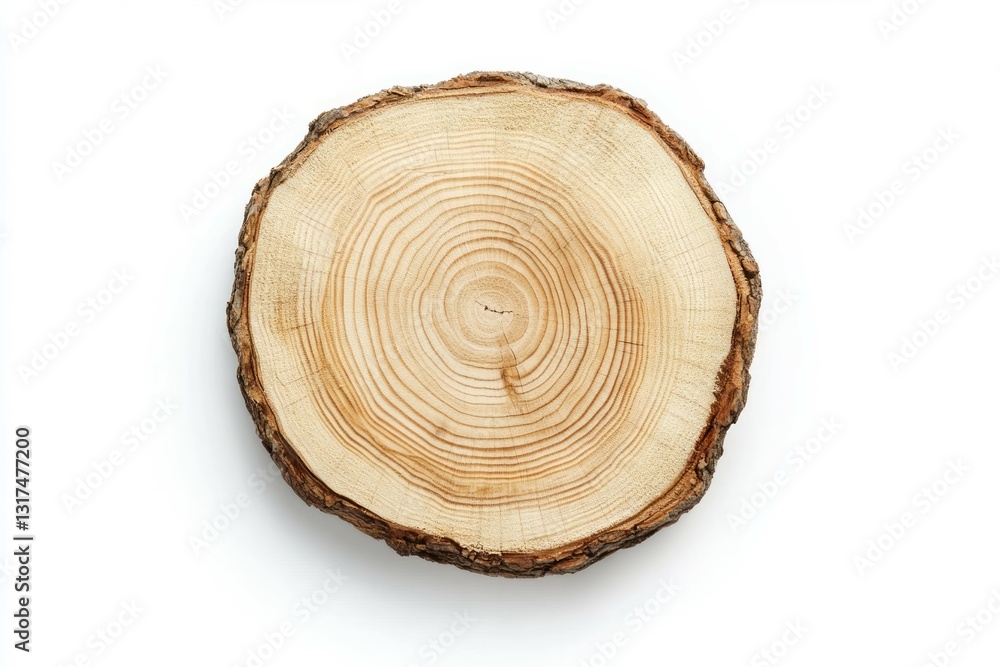 Cross section of tree trunk on white background. Neural network AI generated Cross section of tree trunk on white background. Neural network AI generated