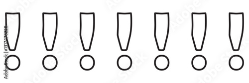 Warning, precaution, attention, alert icon, exclamation mark in the triangle shape. Symbol or icon for web site, logo, UI design. Flat vector illustration.