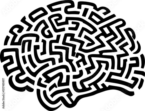 Mind Maze Puzzle isolated on transparent white background