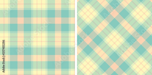 Pastel Warm Egg Shell Seamless Tartan Fabric Design