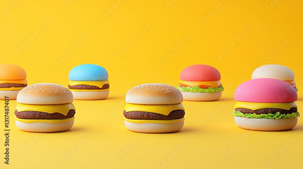 Colorful Cheeseburger Fun Colorful Cheeseburger Fun