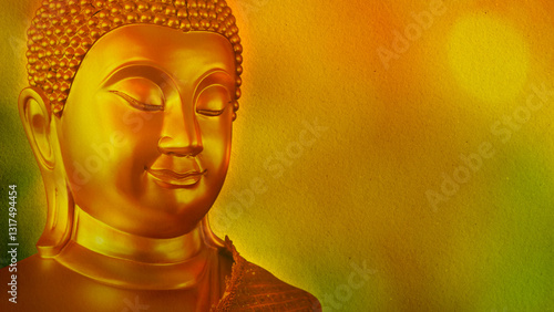The golden Buddha face 