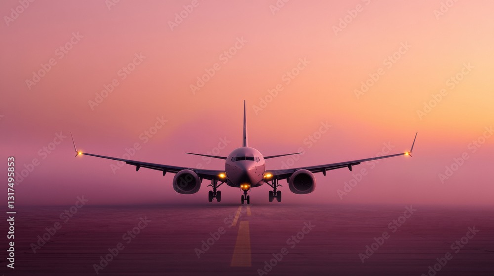 Dramatic close-up shot of an airplane landing smoothly on the runway with clear sky and ground visibility Dramatic close-up shot of an airplane landing smoothly on the runway with clear sky and ground visibility
