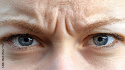 Close-up of a child's angry face showing furrowed brows and intense gaze.