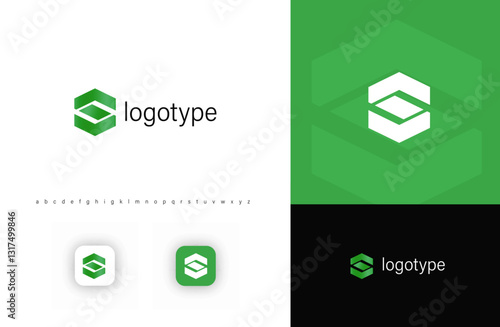 Letter S, Modern hexagonal logo with layered geometric design, symbolizing structure, stability, innovation. Ideal for tech companies, construction, blockchain, finance branding. Vector logo