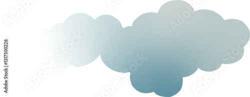 Soft blue cloud with gradient.