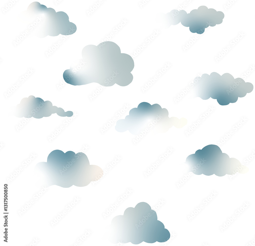 The image shows a set of small fluffy white clouds with a subtle gradient effect on a deep black background. The contrast between the light clouds and the dark background creates a bold, modern and s The image shows a set of small fluffy white clouds with a subtle gradient effect on a deep black background. The contrast between the light clouds and the dark background creates a bold, modern and s