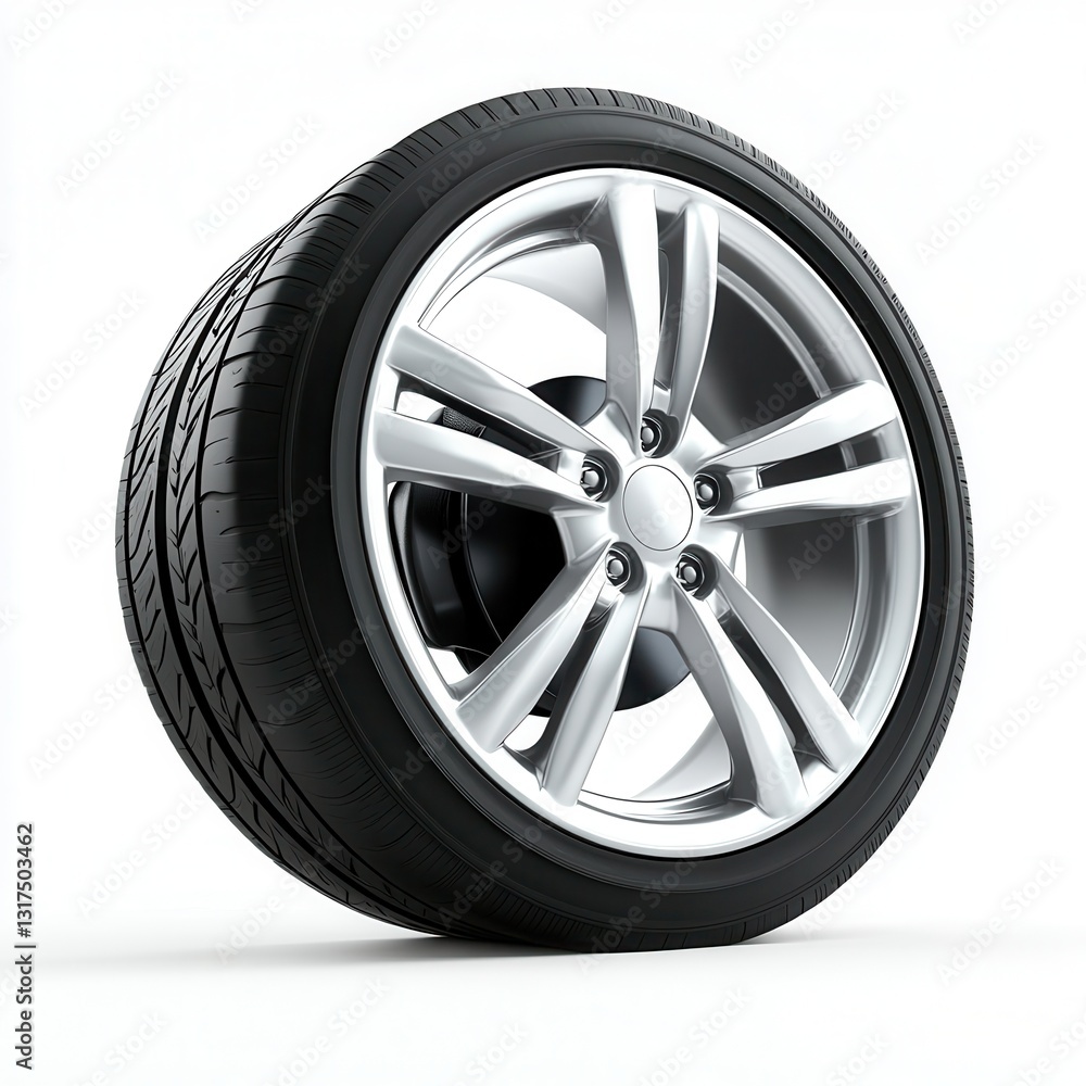 Sleek car wheel isolated on white background automotive photography modern design Sleek car wheel isolated on white background automotive photography modern design