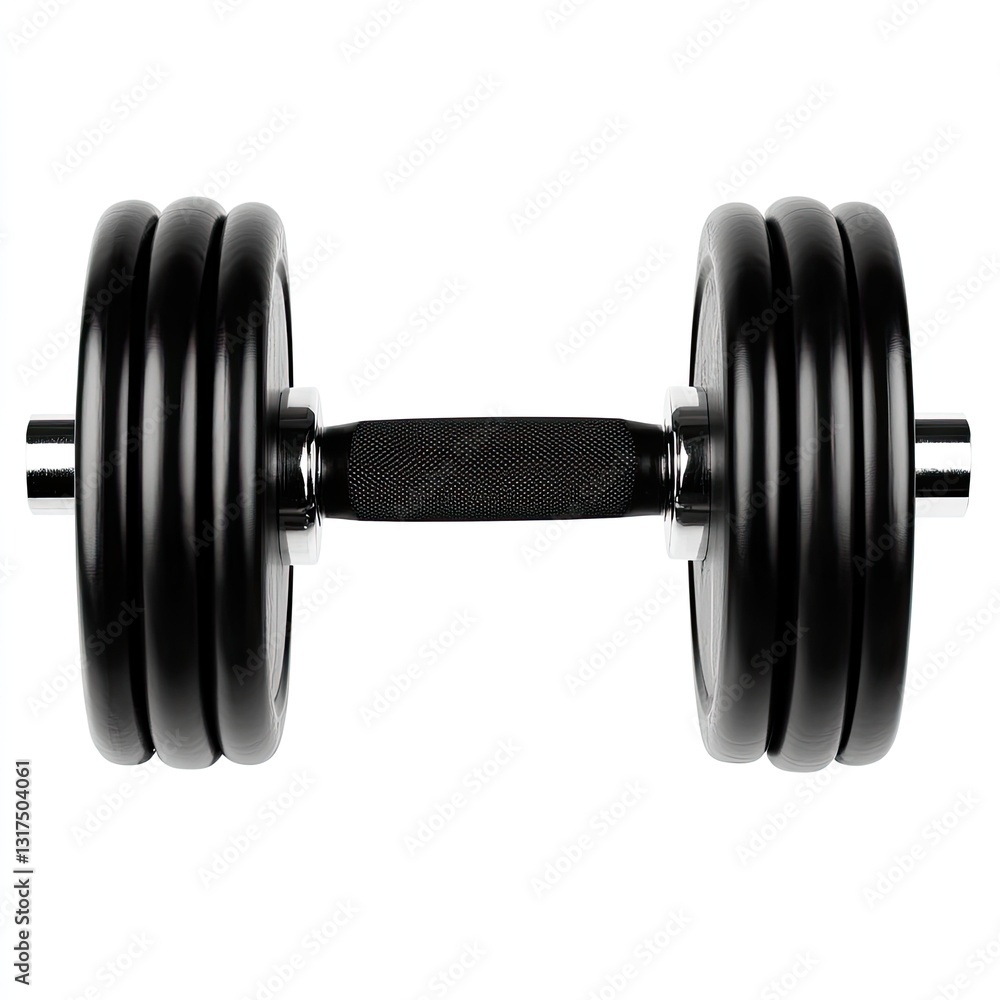 Black dumbbell isolated on white background Black dumbbell isolated on white background