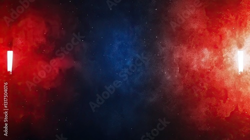 Red blue smoke arena stage lights