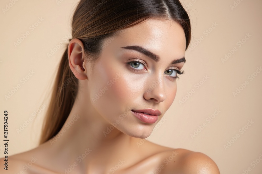 Natural makeup look highlights beauty features Natural makeup look highlights beauty features
