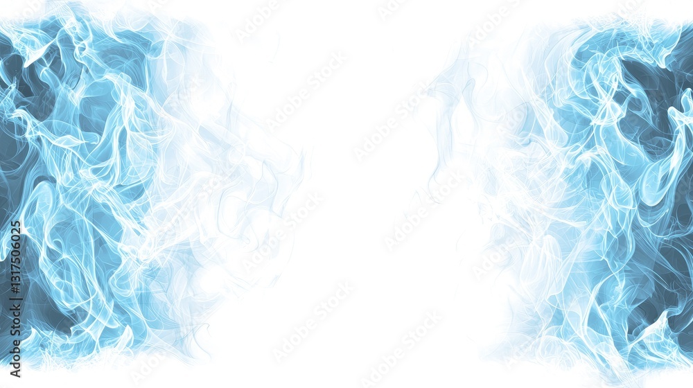 Abstract blue flames design, white background, energy concept, graphic design Abstract blue flames design, white background, energy concept, graphic design
