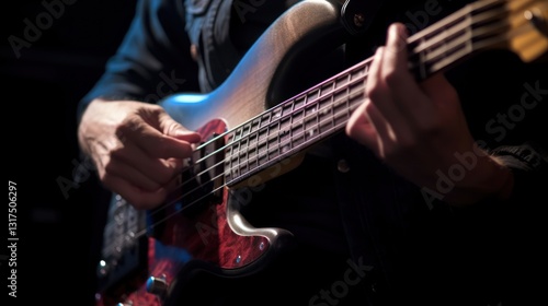 Passionate Bass Guitarist in Concert