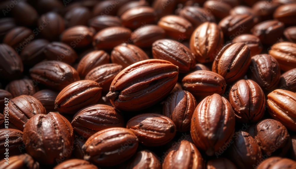 Close-Up View of Brown Nuts with Unique Textures and Patterns