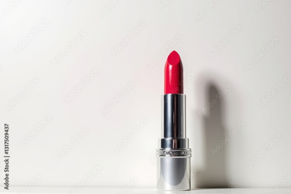 Vibrant red lipstick on a clean surface Vibrant red lipstick on a clean surface