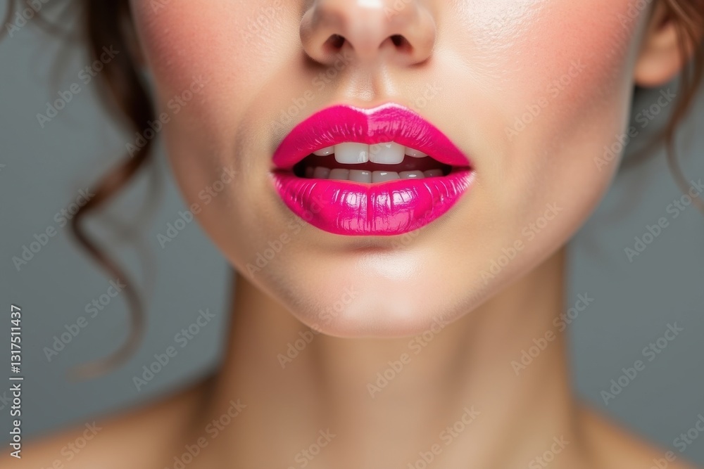 Bright pink lips create stunning beauty Bright pink lips create stunning beauty