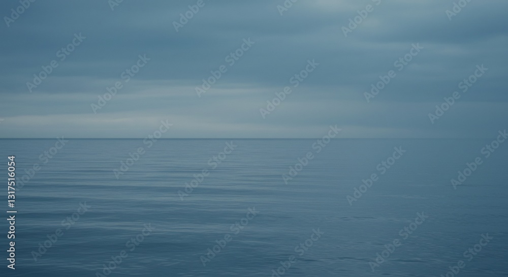 Serene ocean scene subtly lit by soft gray light. AI Generated Serene ocean scene subtly lit by soft gray light. AI Generated