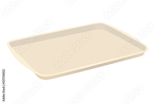 Brown  serving tray plate. vector