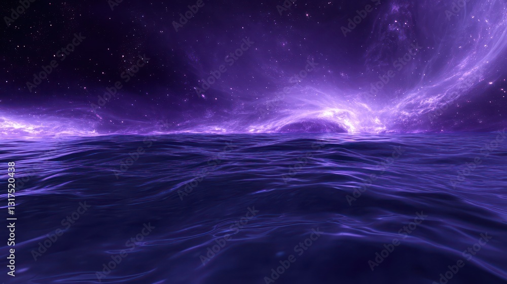 Fototapeta premium Surreal Deep-Space Liquid Texture with Cosmic Waves. Digital background