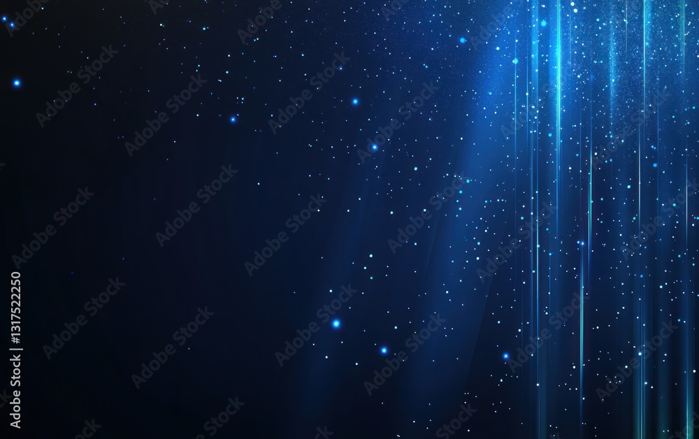 Abstract blue light streaks and particles on dark background. Abstract blue light streaks and particles on dark background.