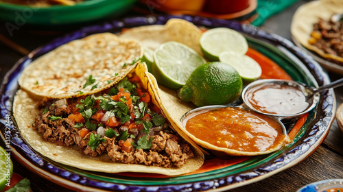 Wallpaper Mural Mexican traditional food meal plates isolated lunch sauce mexico cuisine vector illustration Torontodigital.ca