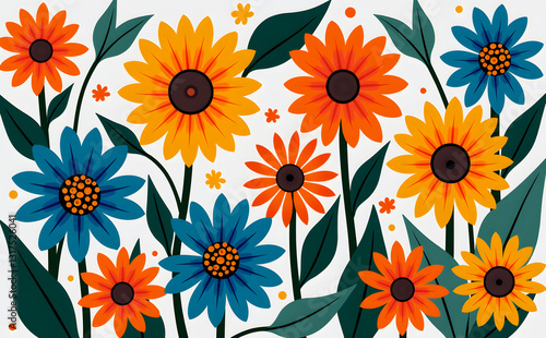 Wallpaper Mural Groovy flower illustration with vibrant colors and boho aesthetic for cheerful decor Torontodigital.ca