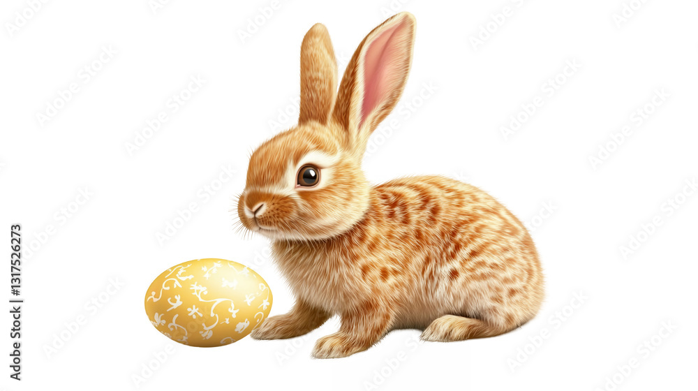 Fototapeta premium Easter bunny with Easter egg isolated on a transparent background