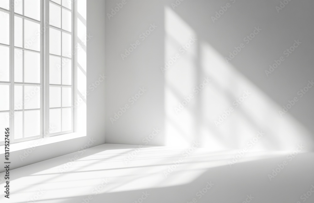 Light and shadow overlay effect on a white background, window shadow, Light and shadow overlay effect on a white background, window shadow,