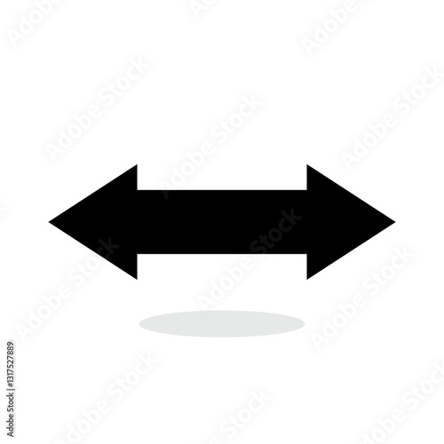 2 side arrow vector icon. Double arrow symbol sign illustration design