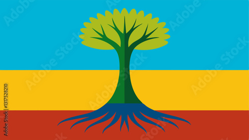 Roots of a Tree A tree with deep roots labeled with societal stereotypes and a vibrant canopy above representing selfidentity. This shows how stereotypes can influence what