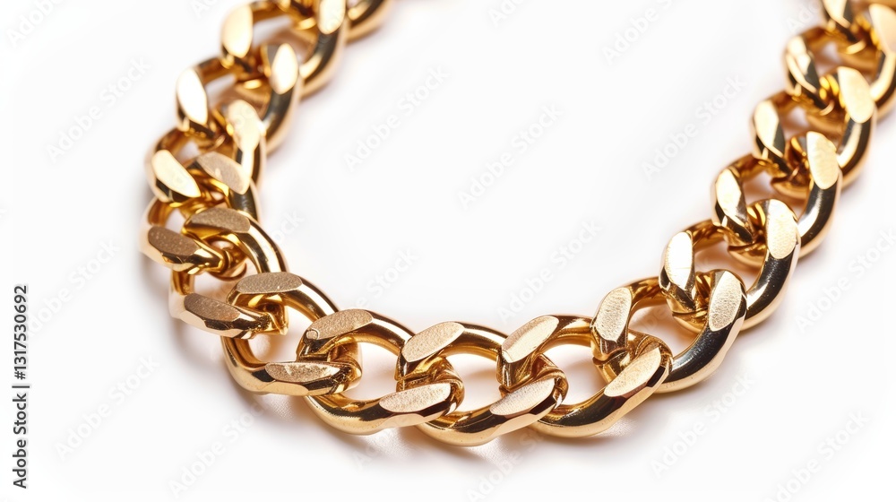 Gold Chain Jewelry Piece with Thick Links and Shiny Finish Gold Chain Jewelry Piece with Thick Links and Shiny Finish