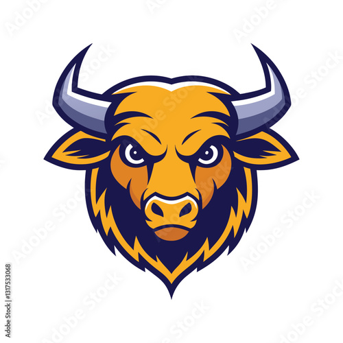 Bison animal of a head mascot logo vector..