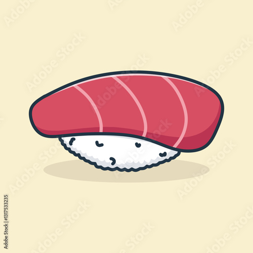 Cute kawaii sushi japanese food vector illustration