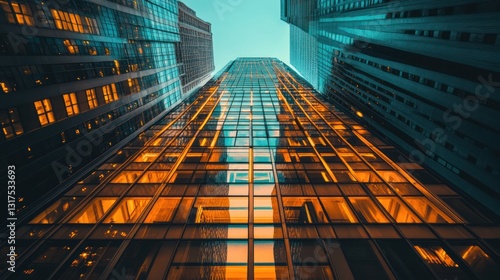 Wallpaper Mural Urban Skyline: A Low Angle View of Modern Skyscrapers Torontodigital.ca