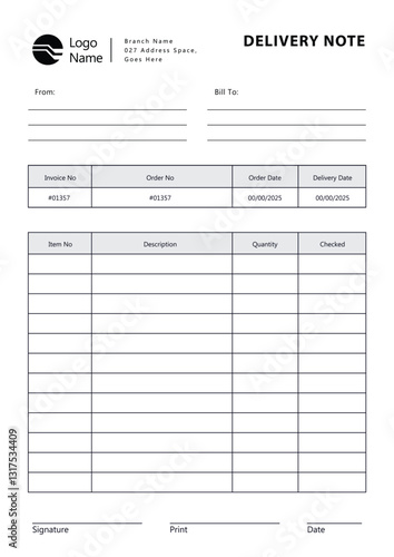 Free Delivery Note Template