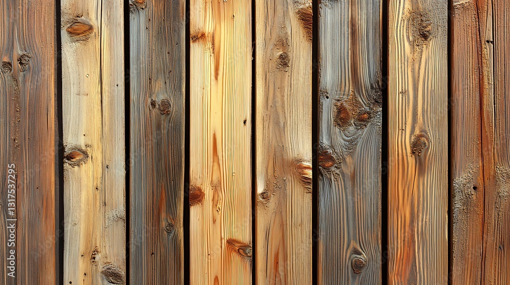 Fototapeta premium Weathered vertical wood planks texture.