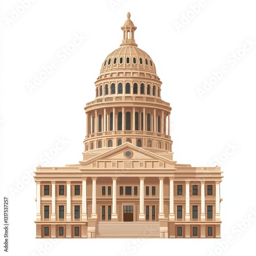 Texas Capitol Building for Austin, Illustration.