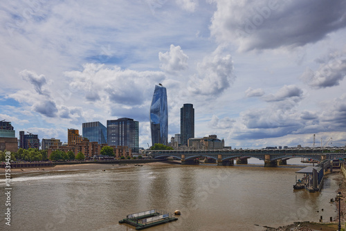 London downtown cityscape skylines building with the River Thames in London, UK