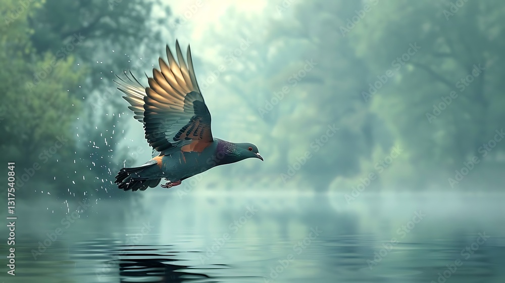 Fototapeta premium The Passenger Pigeon was once the most abundant bird in North America, known for its massive flocks that darkened the skies. Sadly, due to overhunting and habitat loss, it became extinct in the early 