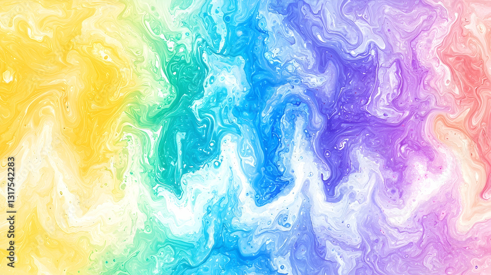 Rainbow Fluid Art Swirls Background Rainbow Fluid Art Swirls Background