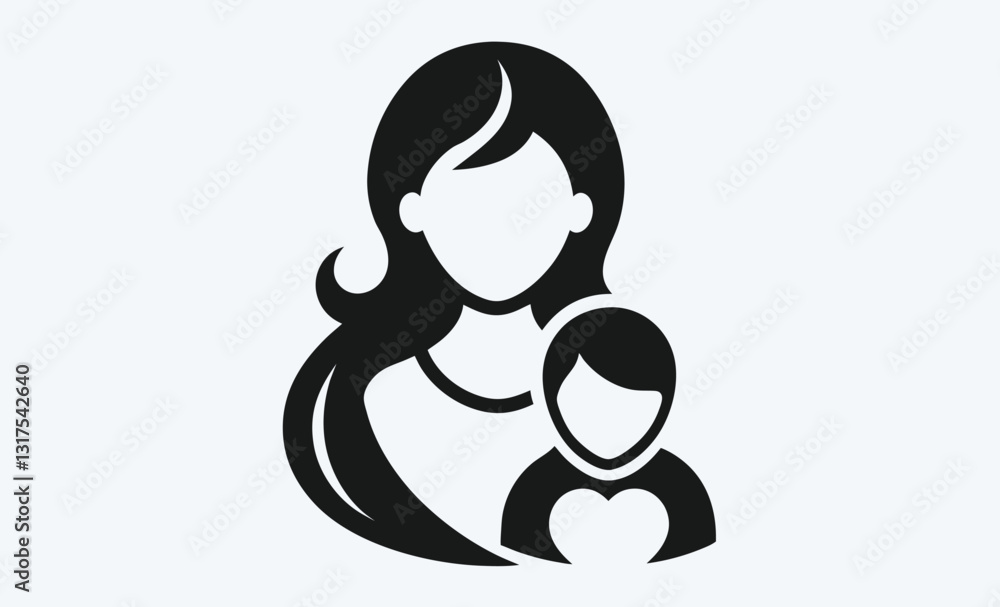 silhouette of mother and baby, motherhood, hands silhouette of mother and baby, motherhood, hands